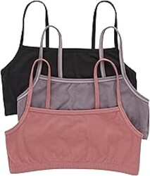 Hanes Women's String Bralette Pack, 3-Pack, Cotton Sports Bralette Bras for Women, Solid or Assorted Wireless Bras