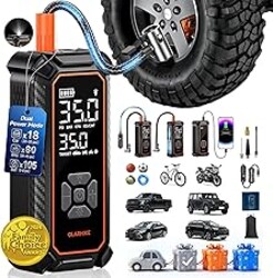 OlarHike Tire Inflator Portable Air Compressor, Lightning-Fast Inflation, Dual Power - 6000mAh & 12V DC, Cordless Air Pump for Car Tires, Bikes, Motorcycle, Balls with LED & Digital Pressure Gauge