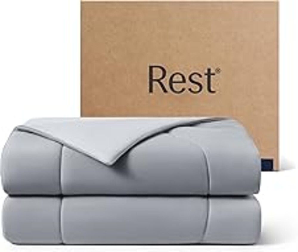REST® Evercool® Cooling Comforter, King/Cali King, Blanket for Hot Sleepers, All Season Bedding for Night Sweats, Breathable Lightweight Duvet, 106x90 Inches, Cool Gray
