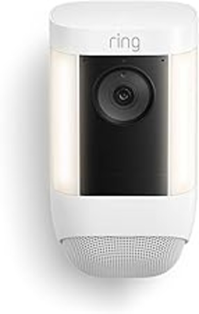 Ring Spotlight Cam Pro, Battery, Home or business security, Retinal 2K Video, Color Night Vision and Two-Way Talk with Audio+, White