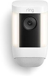 Ring Spotlight Cam Pro, Battery, Home or business security, Retinal 2K Video, Color Night Vision and Two-Way Talk with Audio+, White
