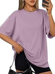 Trendy Queen Womens Oversized Summer T Shirts Plus Size Spring Cute Casual Tops Short Sleeves Fashion Workout Clothes