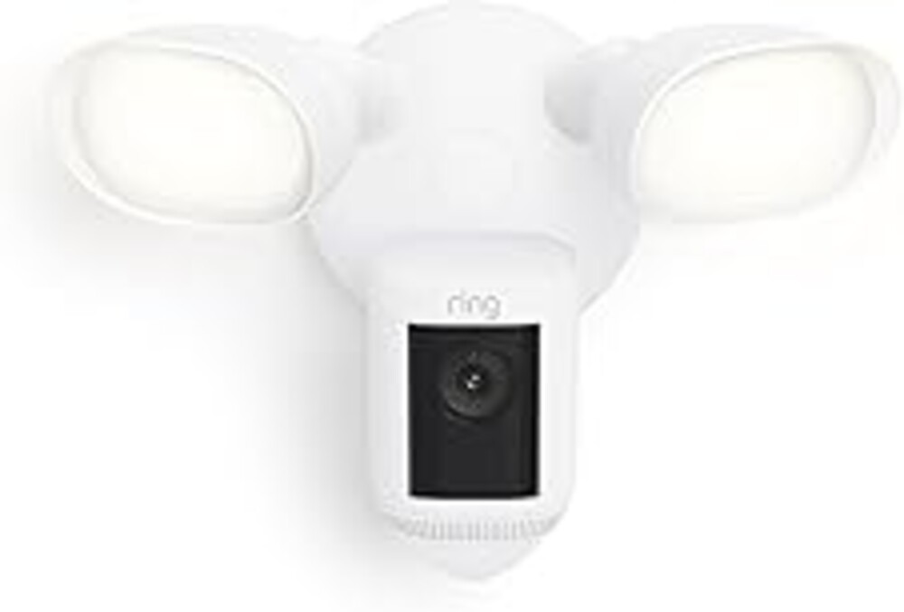 Ring Floodlight Cam Wired Pro, Home or business security, Retinal 2K Video, Color Night Vision and Two-Way Talk with Audio+, White