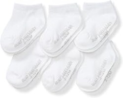 Burt's Bees Baby Baby Girls' Ankle Socks with Non-Slip Grips (6-Pack)