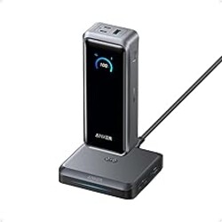 Anker Prime Power Bank and Charging Base, 26,250mAh 300W Max Portable Charger with Base for 6 Devices, Two-Way Charging, TSA-Approved, App Control, for MacBook, iPhone 17/16 Series, and More