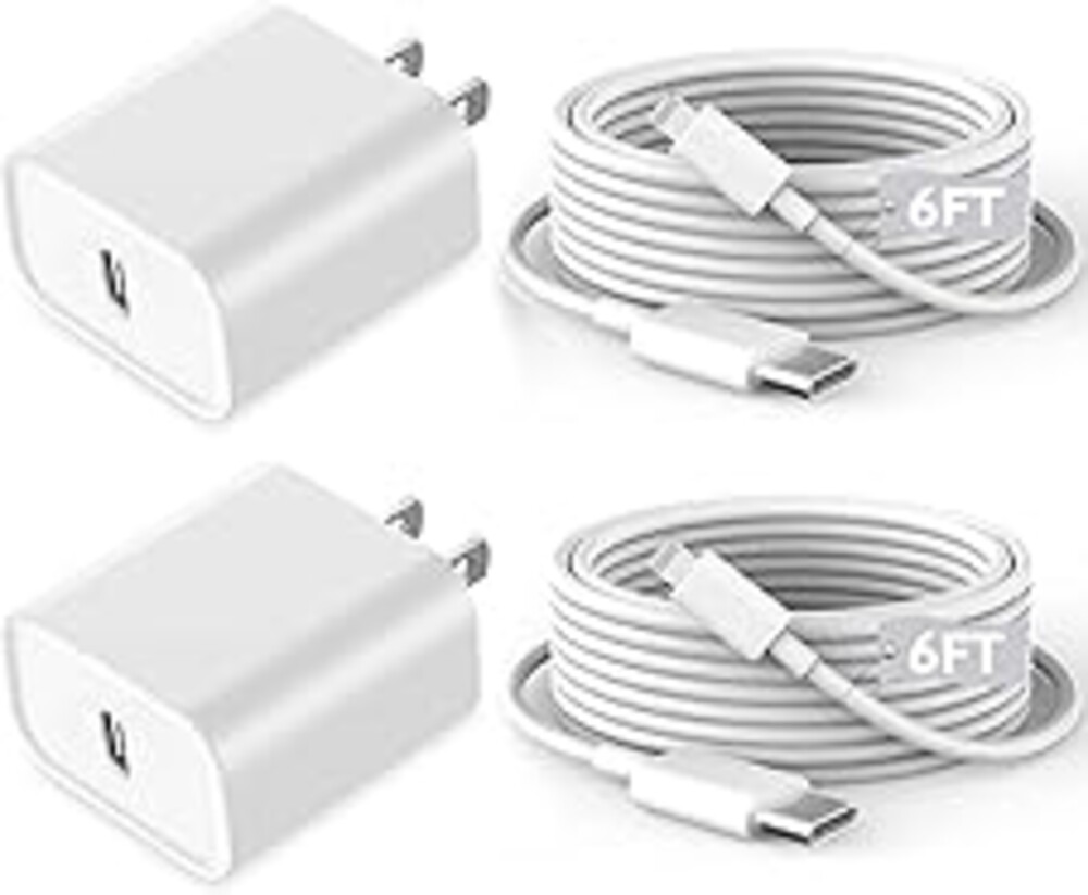 Fast iPhone Charger, iPhone Charger Fast Charging 2Pack Quick Chargers 6ft Long USB C to Lightning Cable Quick Charging Cord USB Charge Block Adapter for iPhone 14 Plus/14 ProMax/13 Mini 12/11/XS/iPad