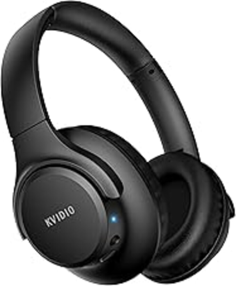 KVIDIO Bluetooth Headphones Over Ear, 65 Hours Playtime Wireless Headphones with Microphone, Foldable Lightweight Headset with Deep Bass, HiFi Stereo Sound Low Latency for Travel Work Cellphone