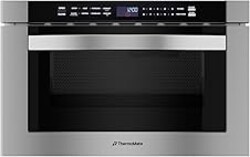 24 Inch Built-in Microwave Drawer, ThermoMate 1.2 Cu. Ft. Microwave Drawer with Automatic Presets, 1000 Watts with 11 Power Levels, Touch Controls, Sensor Cooking, Defrosting Rack, Stainless Steel