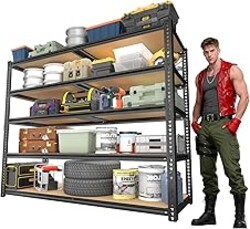 ZEUKMXOO Garage Racks for Storage，5-Tier Adjustable Garage Shelving Storage Shelves,2400LBS Capacity Heavy Duty Shelving for Carport Warehouse Basement,72" H x40 W x20 D