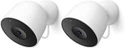 Google Nest Cam Outdoor (Wired, 2nd Gen) - 2 Pack - Security Camera with 2K Video and Gemini, Night Vision, 2-Way Audio - Works with Google Home - 2025 Model - Snow