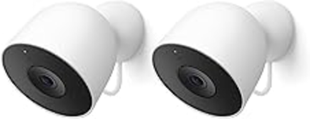 Google Nest Cam Outdoor (Wired, 2nd Gen) - 2 Pack - Security Camera with 2K Video and Gemini, Night Vision, 2-Way Audio - Works with Google Home - 2025 Model - Snow