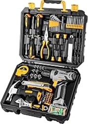 DEKOPRO Tool Set：Tool Kit with 8V Cordless Drill,Tool Box with Drill,Hand Drill Set for Men & Women,Home Tool Kits for House Repair,Handyman,DIY 126 Piece