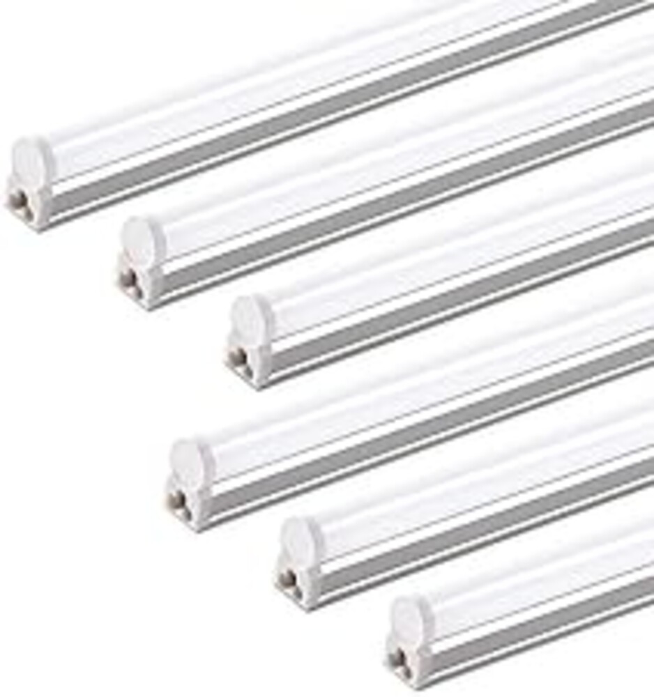 Barrina (6 Pack LED T5 Integrated Single Fixture, 4FT, 2200lm, 6500K Super Bright White, 20W Utility LED Shop Light, Ceiling and Under Cabinet Light, Corded Electric with ON/Off Switch, ETL Listed