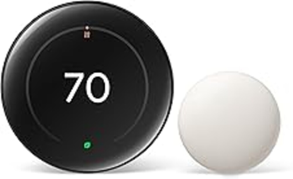 Google Nest Learning Thermostat (4th gen) + Nest Temperature Sensor (2nd gen) - Obsidian