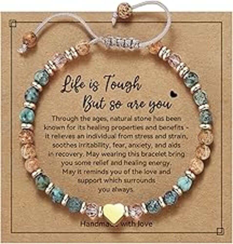 yupoxiu Inspirational Gifts for Women Birthday - Healing Natural Stone Bracelets, Thinking of You Get Well Soon Gifts for Women Friend Sister