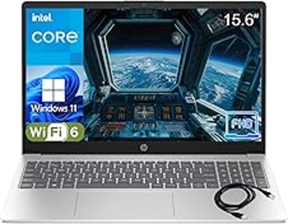 HP Pavilion 15" 2026 AI-Ready Laptop, Intel 4-Core N100, 16GB RAM, 256GB SSD, FHD Display, Numeric Keypad, Long Battery, Lightweight, Microsoft Office 365, Platinum White, Windows 11 Home