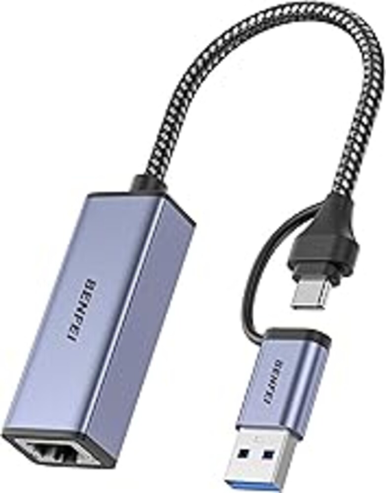 BENFEI USB 3.0 to Ethernet Adapter, USB C to RJ45 Gigabit LAN (1000Mbps) Network Adapter, Compatible with MacBook/Pro/Air, Surface Pro, Windows 11/10/8/7, Mac OS [Aluminium Shell&Nylon Cable]