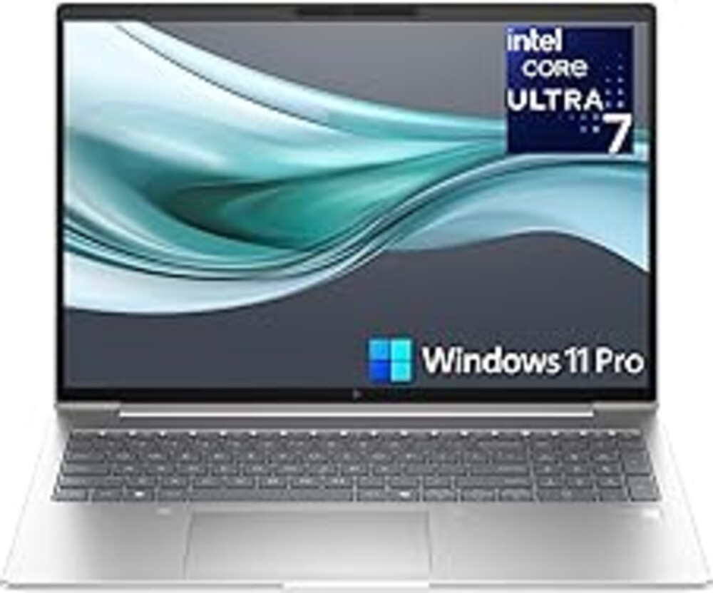 HP EliteBook Laptop Computer for Business with Copilot AI, Intel Core Ultra 7 255U (12C/14T), 16GB DDR5 RAM, 512GB SSD, 16" FHD+, Fingerprint Reader, Thunderbolt 4, Silver, Windows 11 Pro