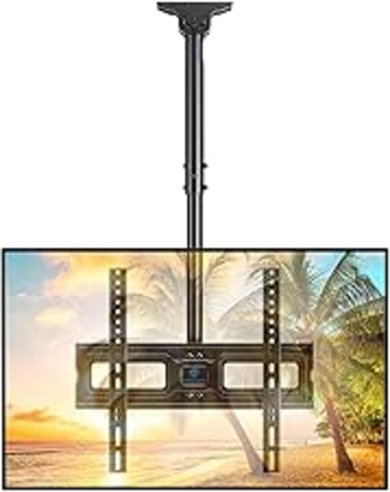 PERLESMITH Ceiling TV Mount for 26-65 inch TVs, Ceiling Mount with 360° Swivel & Tilt for Patio, Living Room, Restaurant, Max VESA 400x400mm, Adjustable Hanging TV Bracket, Holds up to 110lbs, PSCM2