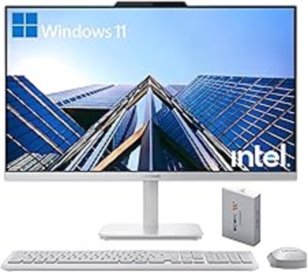 Lenovo 24" FHD All-in-One Desktop Computer for Home & Office, Intel Processor, 16GB RAM, 500GB External + 128GB PCIe, Business AIO, Vent-Hear, HDMI, Bluetooth 5.2, Wireless Keyboard & Mouse, Win 11