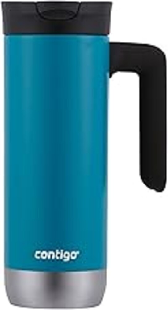 Contigo Superior 2.0 Stainless Steel Travel Mug with Handle Leak-Proof Lid Double-Wall Insulation for Hot & Cold Beverages, 20oz, Juniper, Ideal for Commuting and Travel