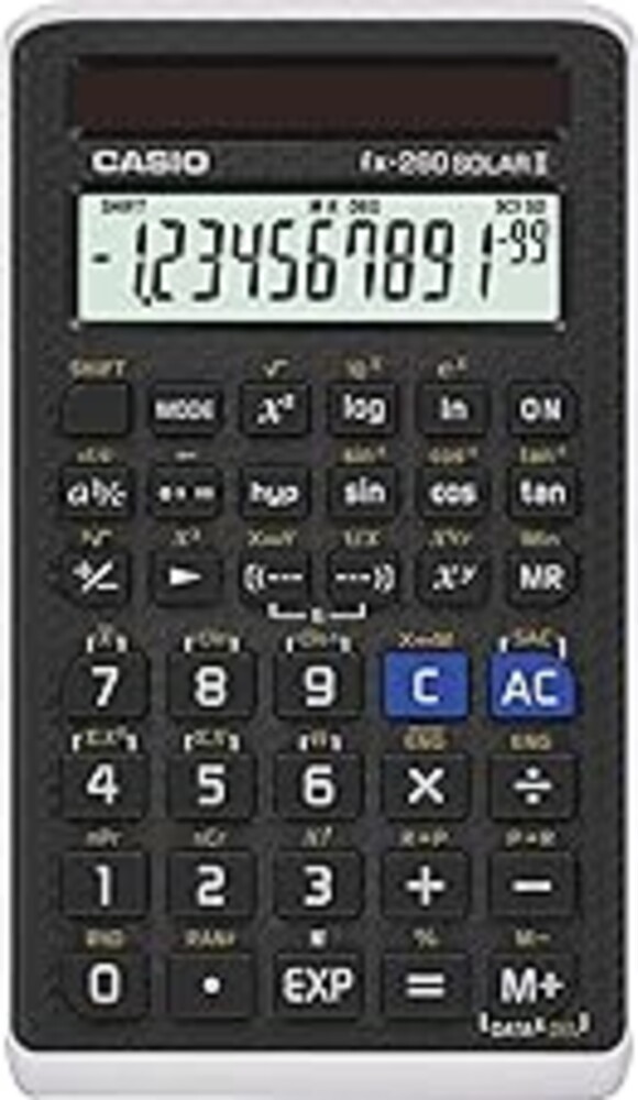 Casio fx-260 Solar II Scientific Calculator | 10-Digit Display | Fraction & Trig Functions | Ideal for Middle School, High School Math, Algebra, Trigonometry | Solar Powered
