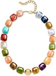 INNERDIVA Summer Beach Jewelry Chunky Beaded Necklace for Women Trendy Statement Big Colorful Resin Bead Choker Necklaces Boho Charm Jewelry