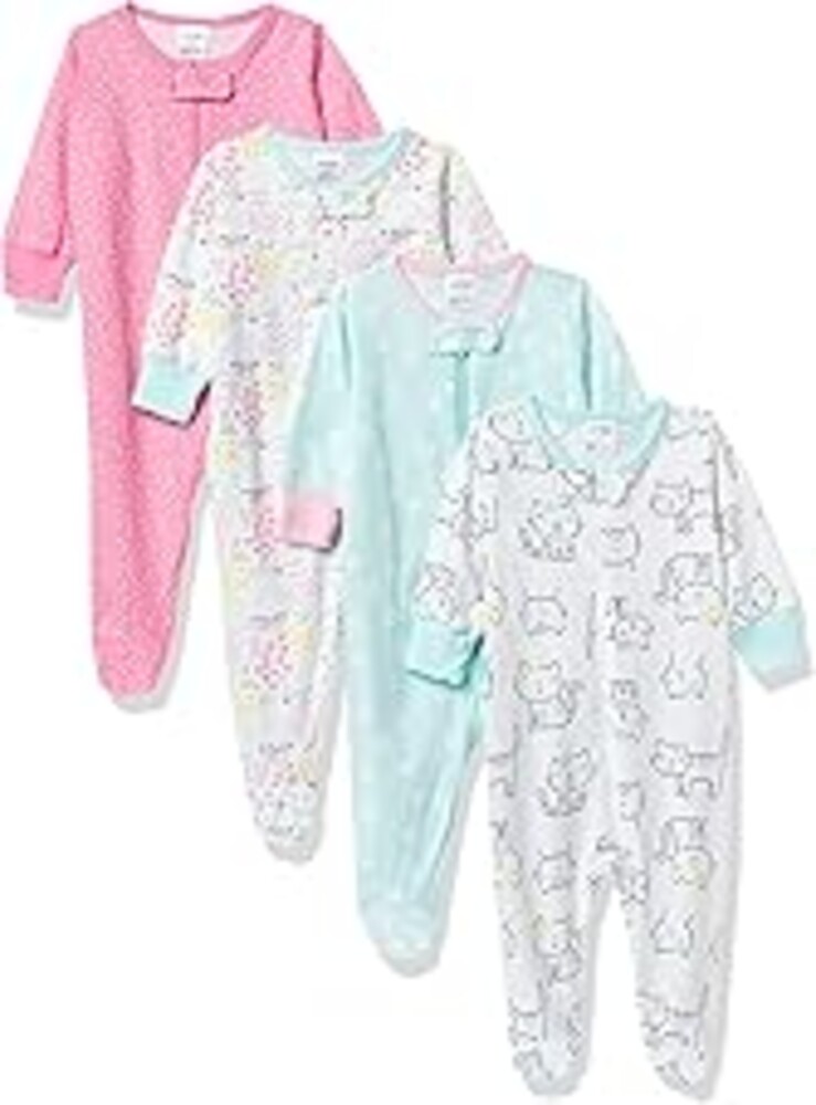 Onesies Brand Baby Girls' 4-pack Sleep 'N Play Footies Multi Pack