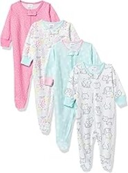 Onesies Brand Baby Girls' 4-pack Sleep 'N Play Footies Multi Pack