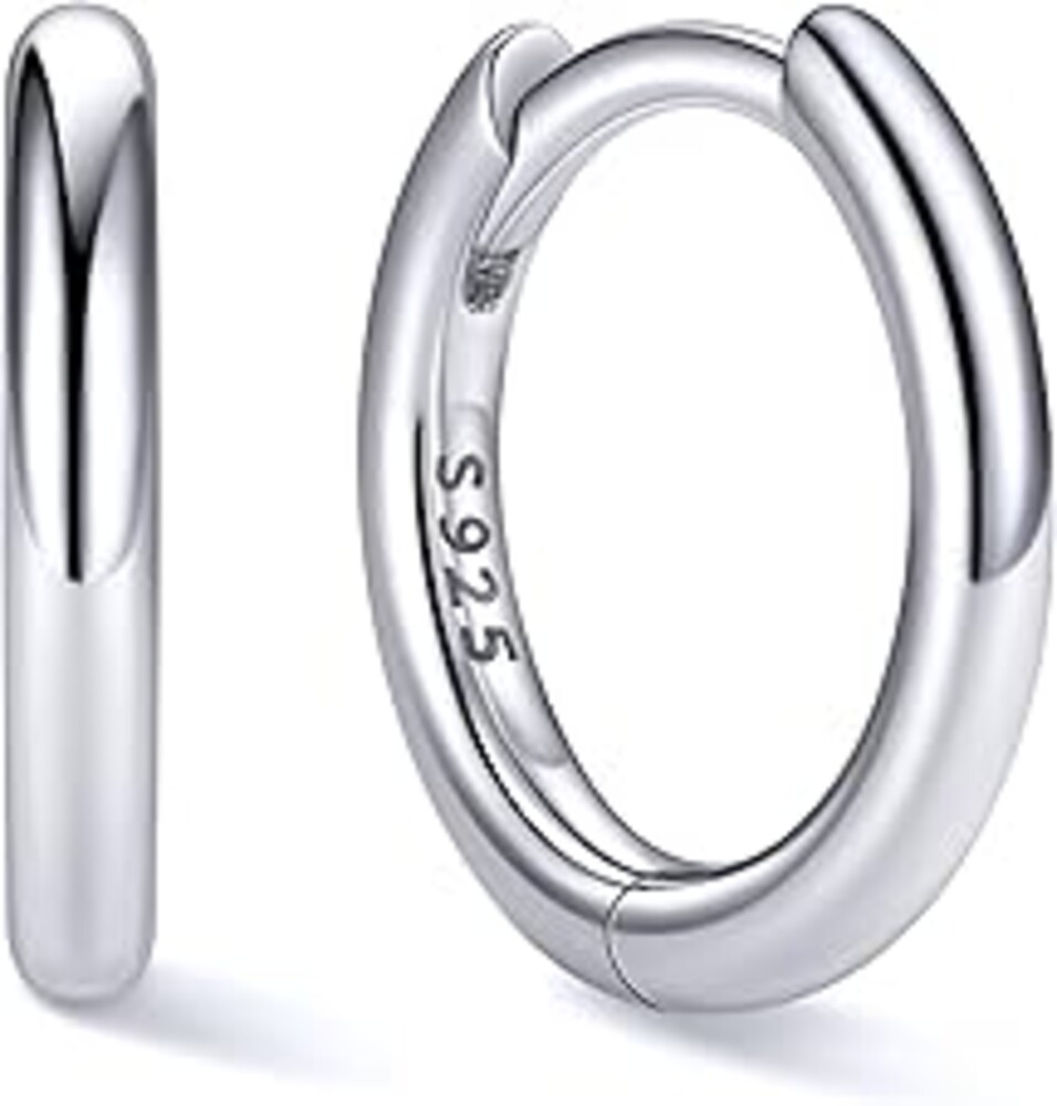 ChicSilver Sterling Silver Hoop Earrings for Women Hypoallergenic 925 Sterling Silver Huggie Earrings for Women Dainty Earring (8/10/12/14/16/18/20MM)