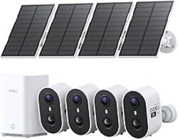 aosu Solar Security Cameras Wireless Outdoor Home System, True 2K HD, Cross-Camera Tracking, PIR + AI Human Detection, Color Night Vision, Local Storage, No Subscription Required, 4-Cam-Kit