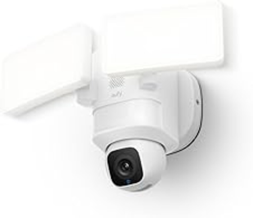 eufy Security Floodlight Camera E30, Security Camera Outdoor, 360° Pan and Tilt, AI Detection and Tracking, 2K Video, 2.4GHz Wi-Fi, 2,000 Lumens, Built-in Siren, 24/7 Recording，No Monthly Fee