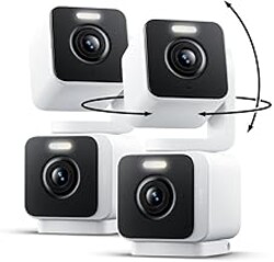 WYZE Duo Cam Pan 2 Pack, Indoor/Outdoor IP65 2K 360° Pan/Tilt Smart Home Security Camera with Color Night Vision, Compatible with Alexa & Google Assistant, White