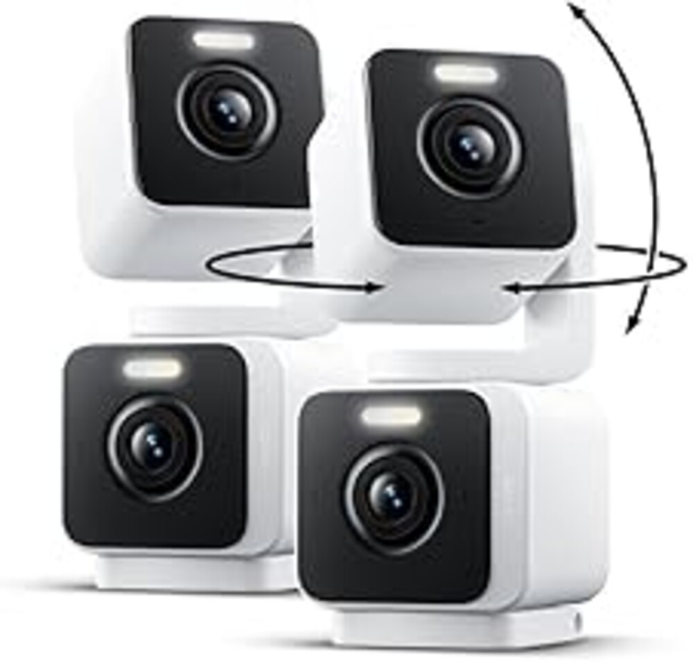 WYZE Duo Cam Pan 2 Pack, Indoor/Outdoor IP65 2K 360° Pan/Tilt Smart Home Security Camera with Color Night Vision, Compatible with Alexa & Google Assistant, White