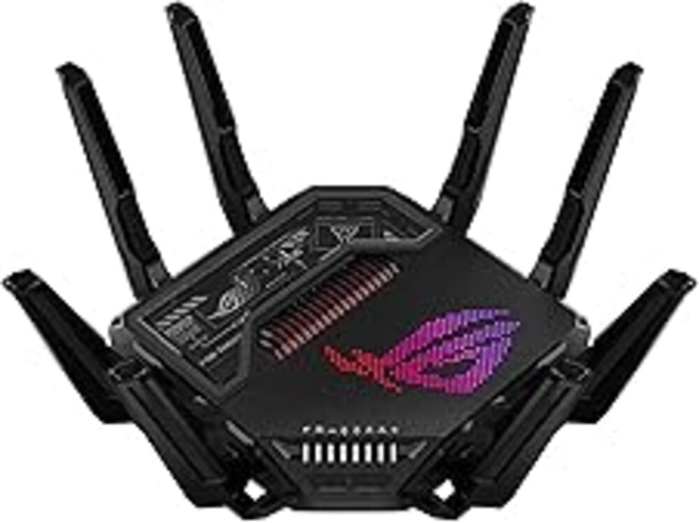 ASUS ROG Rapture GT-BE98 PRO First Quad-Band WiFi 7 Gaming Router supports 320MHz, Dual 10G Port, Triple-level Game Acceleration, Mobile Game Mode, Subscription-Free Security, AiMesh, and VPN features