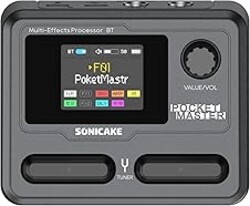 SONICAKE Pocket Master-Portable Multi Effects Pedal, 100+ Built-in Guitar/Bass/Acoustic Effects, Amp Modeling, IR Cabinets Simulation, Stereo OTG USB Audio Interface, Rechargeable Guitar Pedal (Black)