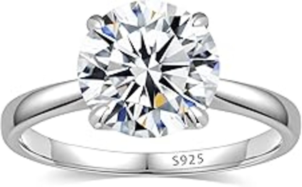 Elio Passero Moissanite Engagement Rings for Women,Promise Rings 925 Sterling Silver with 18K Yellow/White Gold Plated,D Color VVS1 Wedding Band Moissanite Ring 0.5/1/1.5/2/3/4CT