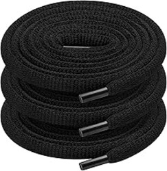 UpUGo 3 Pair Oval Shoe Laces, Half Round 1/4" Shoelaces for Athletic Running Sneakers Shoes Boot Strings