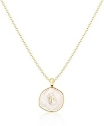 Tewiky Cross Necklace for Women-Dainty Simple 14k Gold Plated Cross Pendant Cute Necklaces for Women Jewelry