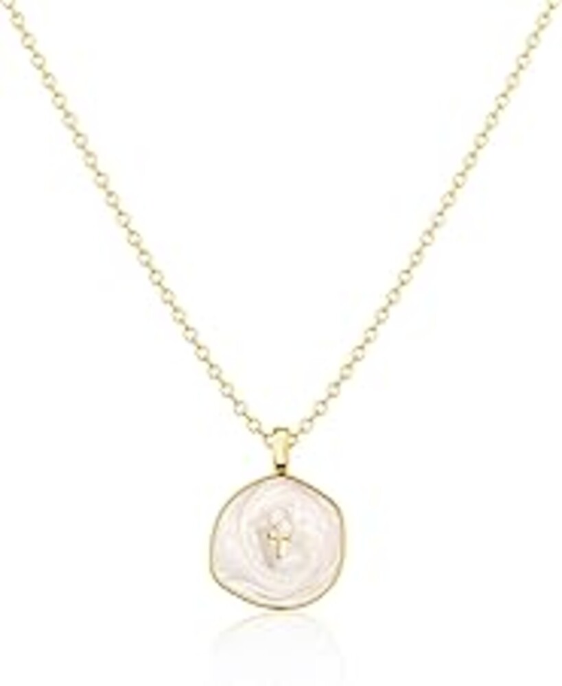 Tewiky Cross Necklace for Women-Dainty Simple 14k Gold Plated Cross Pendant Cute Necklaces for Women Jewelry