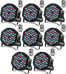 Rechargeable Stage Par Lights U`King RGB 36 LED Uplights Battery Powered with RGB 36W DJ Uplights Sound Activated Remote Control for Wedding DJ Disco Events Halloween Church Live Party- 8 Pack