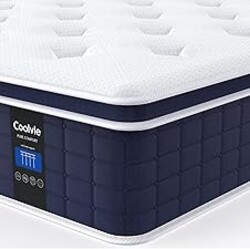 Coolvie 12 Inch Twin XL Mattress, Hybrid XL Twin Mattress in a Box, Medium Firm Feel, 3 Layer Premium Foam with Pocket Springs for Motion Isolation and Pressure Relieving, 100-Night Trial