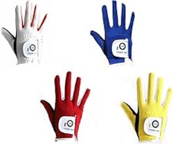 FINGER TEN Golf Gloves Junior Kids Youth Toddler Boys Girls Left Hand Right Hand Dura Feel White Blue Red Yellow Golf Glove Extra Value 2 Pack Age 4-11 Years Old