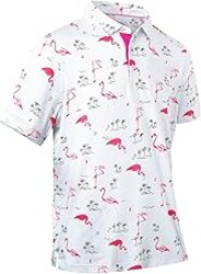 Mens Golf Shirts Quick Dry Moisture Wicking Casual Short Sleeve Performance Athletic Print Collared Stylish Men Polo Shirt