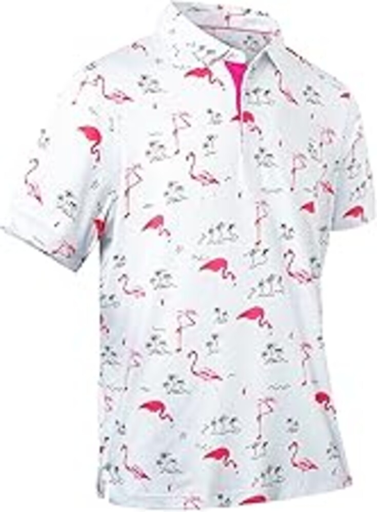 Mens Golf Shirts Quick Dry Moisture Wicking Casual Short Sleeve Performance Athletic Print Collared Stylish Men Polo Shirt