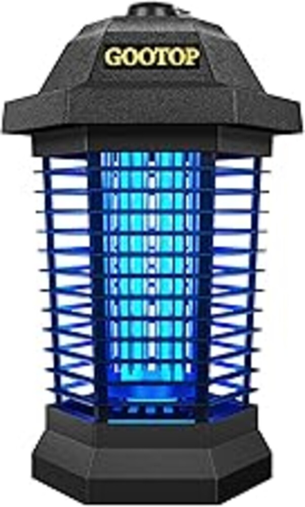 GOOTOP Bug Zapper Outdoor, Mosquito Zapper, 3 Prong Plug in Electric Fly Zapper, Mosquito Killer, Fly Traps, Flying Insects Zapper Indoor Outdoor, 4200V, ABS Plastic Outer (Black)