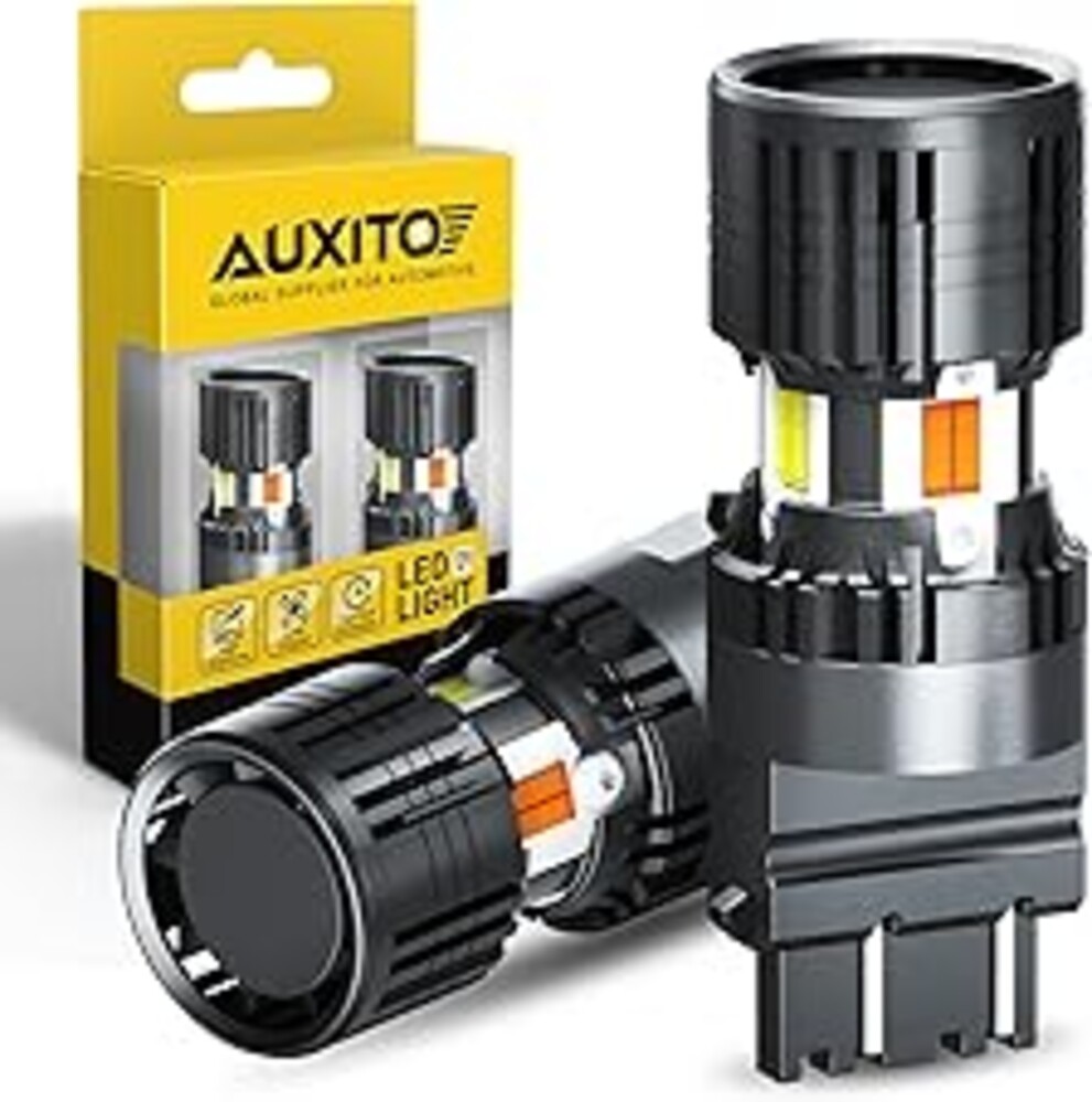 AUXITO Latest CANBUS 3157 Switchback LED Bulbs 3057 3457 4157 Dual Color Amber/White Anti Hyper Flash Built-in Resistor Error Free Turn Signal Lights and DRL/Parking Lights, Pack of 2