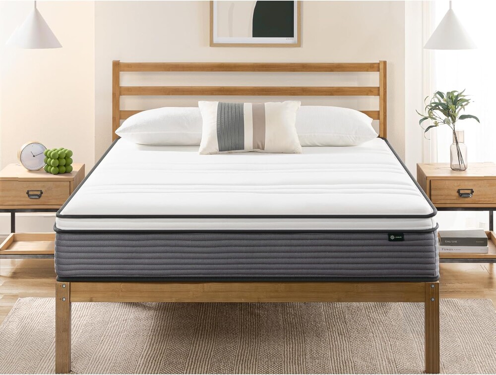 ZINUS 10 Inch True Support Hybrid Mattress [New Version], Queen, Fiberglass Free, Medium Feel, Motion Isolation, Certified Safe Foams & Fabric, Mattress in A Box