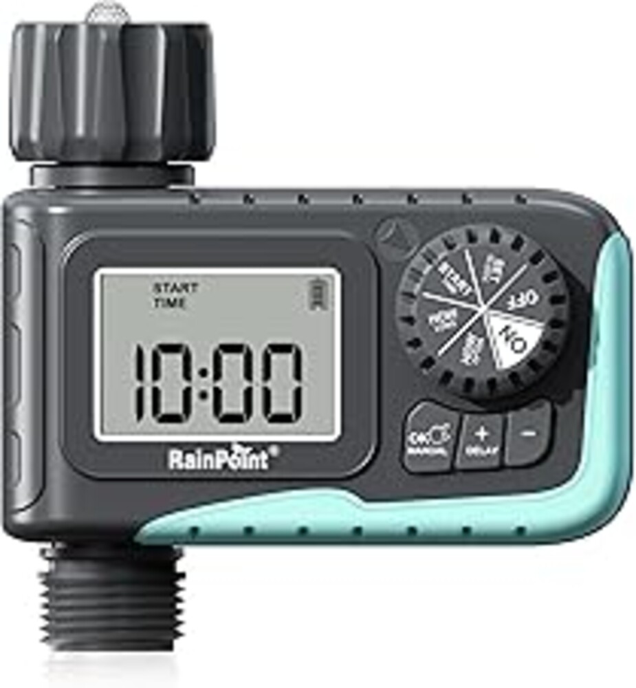 RAINPOINT Sprinkler Timer, Programmable Water Timer for Garden Hose, Outdoor Soaker Hose Timed with Rain Delay/Manual/Automatic Watering System, Digital Irrigation for Yard, Lawn, 1 Outlet