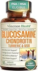 Glucosamine Chondroitin MSM – Joint Support Supplement for Women and Men with Glucosamine Sulfate 1500 mg, Chondroitin and MSM – for Cartilage, Joint Health and Flexibility – 90 Capsules